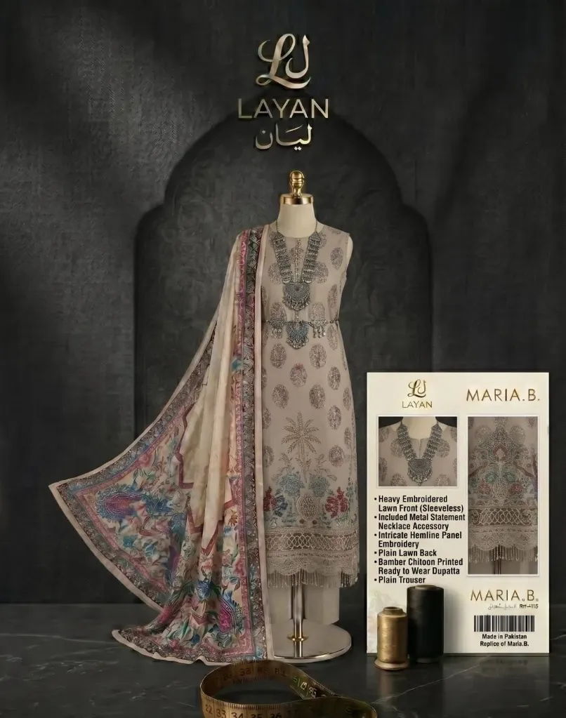 3 piece - Maria.B Embroidered unstitched Suit